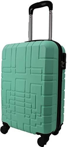 Leone Valigia Trolley Bagaglio a mano Rigido Ultraleggero in ABS 4 Ruote Autonome (Verde Acqua, 6 Valigia 5x33x9cm)