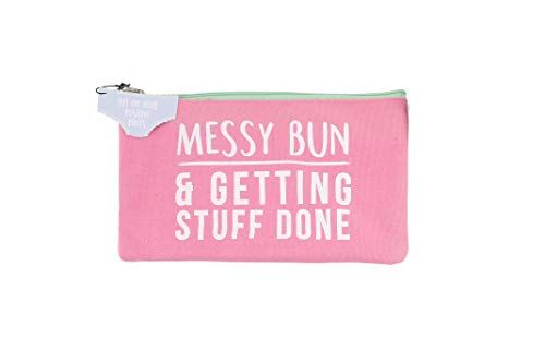 CGB Giftware Divertente trousse rosa da viaggio per lei piccola palestra Messy Bun