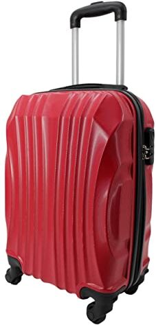 Leone Valigia Trolley Bagaglio a mano Rigido Ultraleggero in ABS 4 Ruote Autonome (Rosso, 2037 Valigia 52x32x9cm)