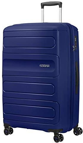 American Tourister Sunside Spinner Espandibile, Valigia Bagaglio Adulti, Blu (Dark Navy), L 77 cm 118 L