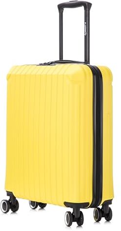 Leone Valigia Trolley Bagaglio a mano 55x40x20cm Rigido Ultraleggero in ABS 4 Ruote Autonome 3N (2208 55X40X20cm, Giallo)