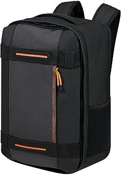 American Tourister Urban Track Zaino Aereo da 15.6 Pollici, Bagaglio a Mano, 40 cm, 24.5 L, Nero (Black/Orange)