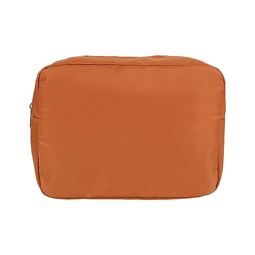 FIOERDTUIE Borsa quadrata impermeabile Stoccaggio versatile in nylon Lavorazione meticolosa Borsa impermeabile con cerniera liscia e sigillata, marrone, XL: 27.5X12.5X20.5 CM