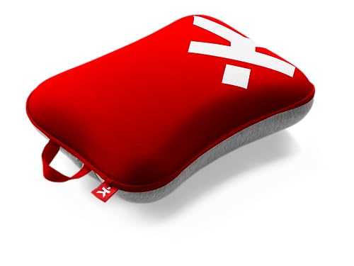 SKROSS Mini Travel Pillow Cuscino da Viaggio Ultra Comodo in Memory Foam 100% PU Fodera Lavabile Uso Aereo Treno Macchina Colore Rosso