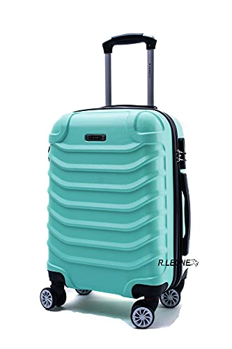 Leone Valigia Trolley Rigido Bagaglio a mano 8 ruote in ABS 2026 (Verde acqua, S Bagaglio a mano)