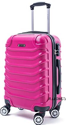 Leone Valigia Trolley Rigido Bagaglio a mano 8 ruote in ABS 2026 (Fucsia, S Bagaglio a mano)