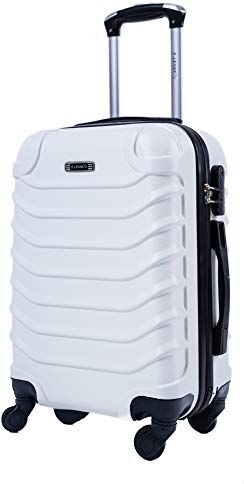 Leone Valigia EasyJet 45x36x20 cm Trolley Bagaglio a mano in ABS 4 Ruote (Bianco, 2026 Valigia 50x33x9,5 cm)