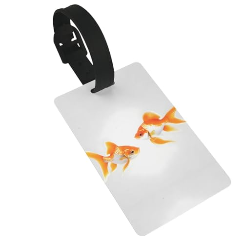 MQGMZ Carino pesce rosso stampa valigia tag bagagli etichette etichette, strumento in pelle borsa case tag accessori da viaggio