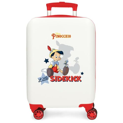 Disney Joumma  Pinocchio & Litle Sidekick Valigia da Cabina Bianco 33 x 50 x 20 cm Rigida ABS Chiusura a combinazione laterale 28,4 L 2 kg 4 ruote doppie bagaglio a mano, bianco, Valigia cabina