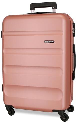 ROLL ROAD Flex Valigia Media Nude 46 x 65 x 23 cm Rigida ABS Chiusura a Combinazione Laterale 56L 3,16 kg 4 Ruote Rosa, Talla única, Valigia Media, Rosa, taglia unica, Valigia media