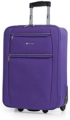 ITACA Valigia 55x40x20 Trolley Bagaglio a Mano. Valigie e Trolley per i Tuoi Viaggi in Cabina. Trolley Bagaglio a Mano. Materiale EVA Polyester Resistente e Super Leggero , Viola