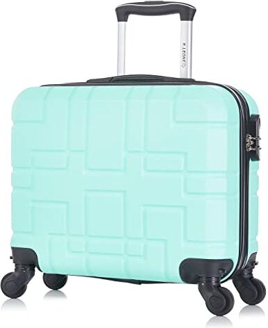 Leone Valigia EasyJet 45x36x20 cm Trolley Bagaglio a mano in ABS 4 Ruote (Verde Acqua, 8088 Valigia 45x4x20cm)