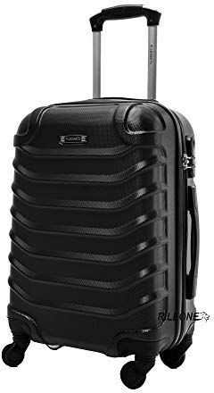 Leone Valigia EasyJet 45x36x20 cm Trolley Bagaglio a mano in ABS 4 Ruote (Nero, 2026 Valigia 50x33x9,5 cm)