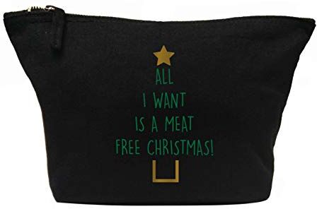 Creative Flox Beauty case creativo con scritta"I Want Meat Free Christmas