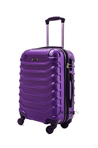 Leone Valigia EasyJet 45x36x20 cm Trolley Bagaglio a mano in ABS 4 Ruote (Viola, 2026 Valigia 50x33x9,5 cm)