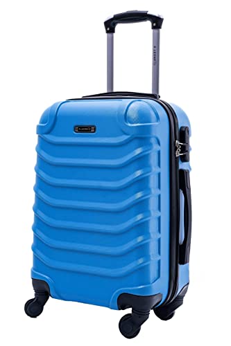 Leone Valigia Trolley Bagaglio a mano Rigido Ultraleggero in ABS 4 Ruote Autonome (Azzurro, 2026 Valigia 55x40x20cm)