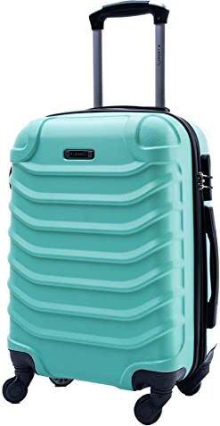 Leone Valigia EasyJet 45x36x20 cm Trolley Bagaglio a mano in ABS 4 Ruote (Verde acqua, 2026 Valigia 50x33x9,5 cm)