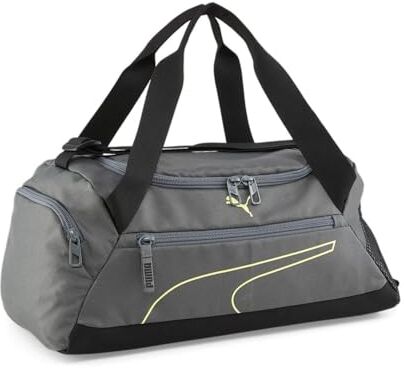 Puma Fundamentals Sports Bag XS Borsa Sportiva, Mineral Gray-Lime Sheen, OSFA Adulti Unisex