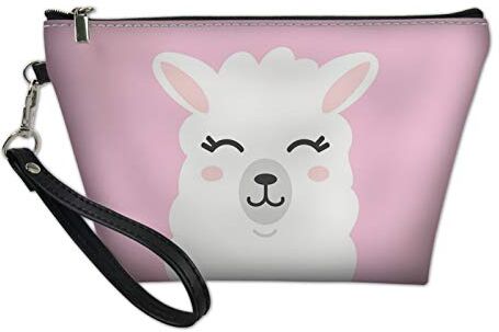 SEANATIVE Borsa da viaggio in alpaca rosa con manico per cosmetici, borsa da appendere resistente all'acqua