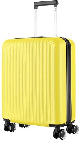 Leone 55x40x20 cm Bagaglio a mano Ryanair Valigia Trolley Rigido Ultraleggero in ABS 4 Ruote Autonome (999 S Bagaglio mano 55x40x20cm, Giallo)