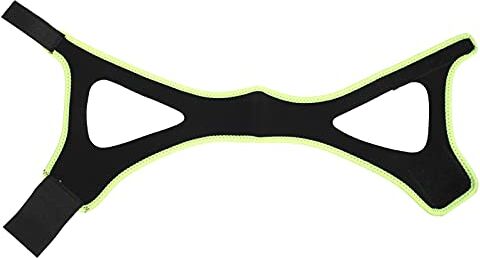 Weikeya Sottogola Anti Russamento, Speciale Design Triangolare Sottogola Regolabile Materiale Neoprene con Buona Elasticità per Prevenire Il Russare(Bordo Nero Verde Fluorescente)