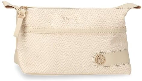 Pepe Jeans Sprig Beauty case Beige 20,5 x 11,5 x 7,5 cm Pelle sintetica by Joumma Bags, Beige, Taglia unica, Trousse