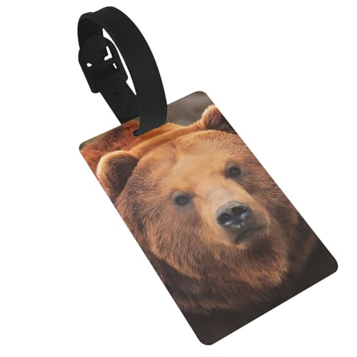 Amrole Etichetta per bagagli per valigie etichette identificative per donne uomini viaggi rapidamente spot valigia Grizzly Bear
