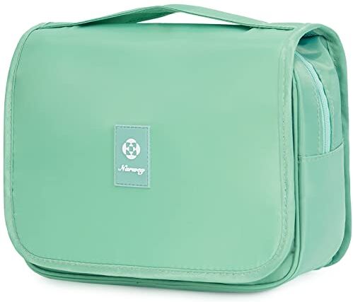 Narwey Borsa da Toilette per Donna Beauty Case Borsa da Viaggio Appeso Trousse Borsa Cosmetica da Donna (Verde)