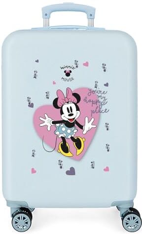 Disney Valigia Cabina  Minnie My happy place Blu 38x55x20 cm ABS rigido Chiusura laterale a combinazione 34L 2 kg 4 Doppie ruote Bagaglio a mano