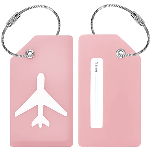 BlueCosto 2x Rosa Etichette Valigia Viaggio Aereo Etichetta per Valigie Aereo Targhetta Bagaglio Luggage Tag