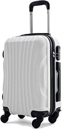 Leone Valigia EasyJet 45x36x20 cm Trolley Bagaglio a mano in ABS 4 Ruote (Bianco, 3037 Valigia 50x35x20 cm)