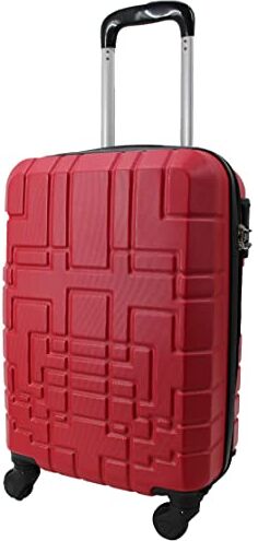 Leone Valigia Trolley Bagaglio a mano Rigido Ultraleggero in ABS 4 Ruote Autonome (Rosso, 6 Valigia 5x33x9cm)