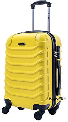 Leone Valigia EasyJet 45x36x20 cm Trolley Bagaglio a mano in ABS 4 Ruote (Giallo, 2026 Valigia 50x33x9,5 cm)