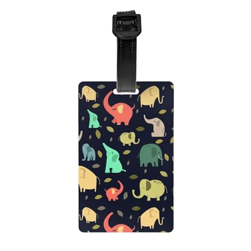 AvImYa Etichetta per bagagli per valigie etichette identificative per donne uomini viaggi rapidamente individuare bagagli valigia colorata elefante e foglia