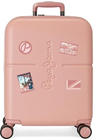 Pepe Jeans Chest Valigia da cabina rosa 40 x 55 x 20 cm Rigida ABS Chiusura TSA Integrata 37 L 3,22 kg 6 ruote doppie equipaggiamento a mano