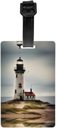 HJLUUFT Old Lighthouse-Standard-Scale-2_00 etichette per bagagli morbide e resistenti, eleganti etichette per borse per identificazione rapida e facile per borse da viaggio valigia