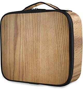 FANTAZIO Beauty case in legno con motivo a trama