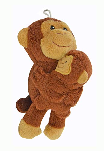 Kögler Graziosa mamma di scimmia con bambino come portachiavi, circa 13 cm, ideale per il portachiavi, la cartella o come portafortuna