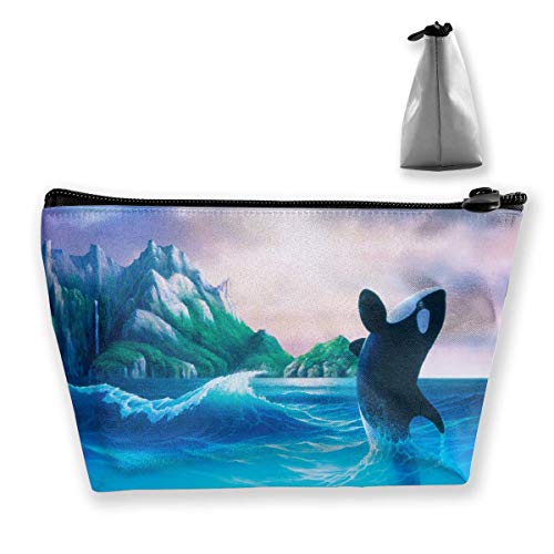 Hipiyoled Whale Jumping Multi-funzionale Trapezoidale Storage Bag Borsa da toilette Zipper Ricevere Bag