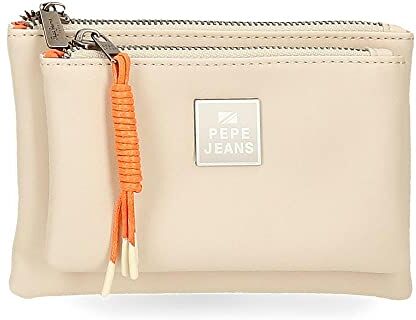 Pepe Jeans Borsa da toilette  Bea Purse Beige 17x9x2 cm Pelle sintetica