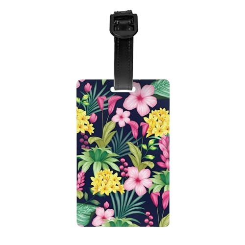 AvImYa Etichetta per bagagli per valigie etichette identificative per donne uomini viaggi rapidamente individuare bagagli valigia hawaiana fiore colorato