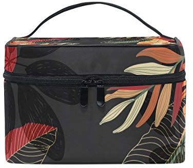 hengpai , trousse da viaggio con motivo floreale tropicale e zoom, organizer per cosmetici da donna