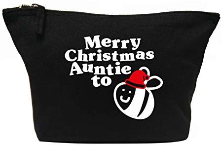 Creative Flox Astuccio creativo per trucco con scritta "Merry Christmas Auntie to be Black