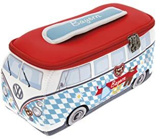 Brisa VW Collection Volkswagen Beauty-case da viaggio in Neoprene, porta oggetti con manico, Campervan Bus T1 design (Baviera/Multicolore/Grande)