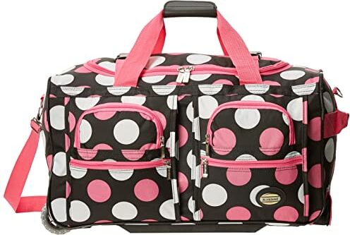 Rockland Borsone arrotolabile, Multiplo Pink Dot, 56 cm (22"), Borsa da viaggio con ruote