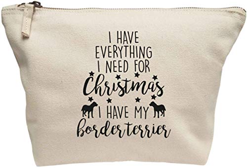 Creative Flox Trousse per trucco creativo "Everything I Need Christmas Border Terrier", colore: naturale