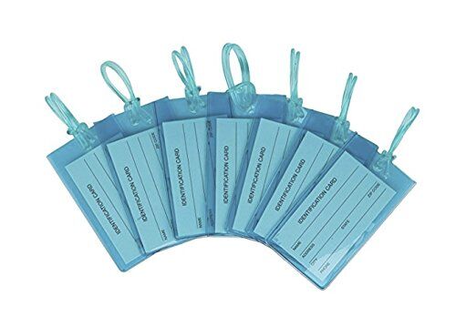 TravelMore 7 Etichette  per bagaglio, etichette flessibili in silicone da viaggio per Identificazione, set per borse e bagagli – Blu
