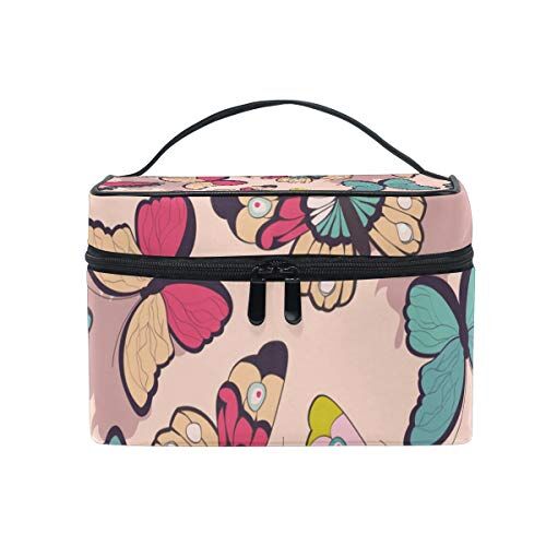 hengpai Beauty case da viaggio con farfalle colorate Multicolore 1 Taglia unica