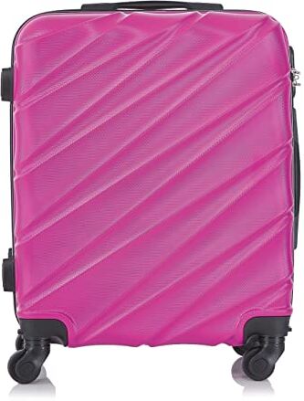 Leone Valigia Trolley Bagaglio a mano Rigido Ultraleggero in ABS 4 Ruote Autonome (Fucsia, 230 Valigia 56x45x25cm)