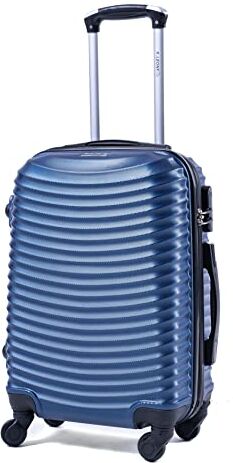 Leone Valigia EasyJet 45x36x20 cm Trolley Bagaglio a mano in ABS 4 Ruote (Blu, 2030 Valigia 50x33x9,5 cm)